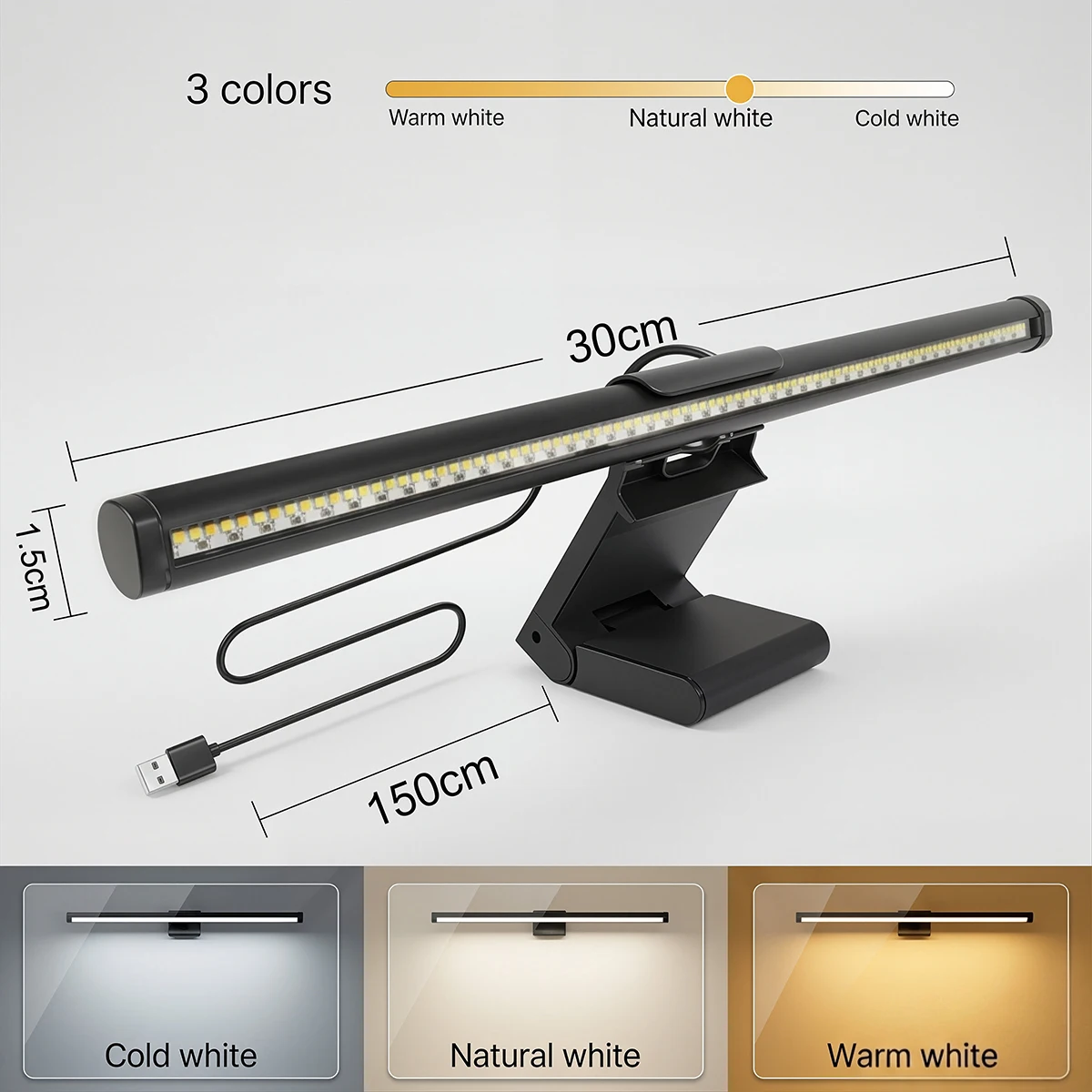 1/2PCS LED Monitor Light Bar Computer Screen Hanging Lights Atmosphere Table Lamp for  Work Study Read Gaming Dimming Lighting