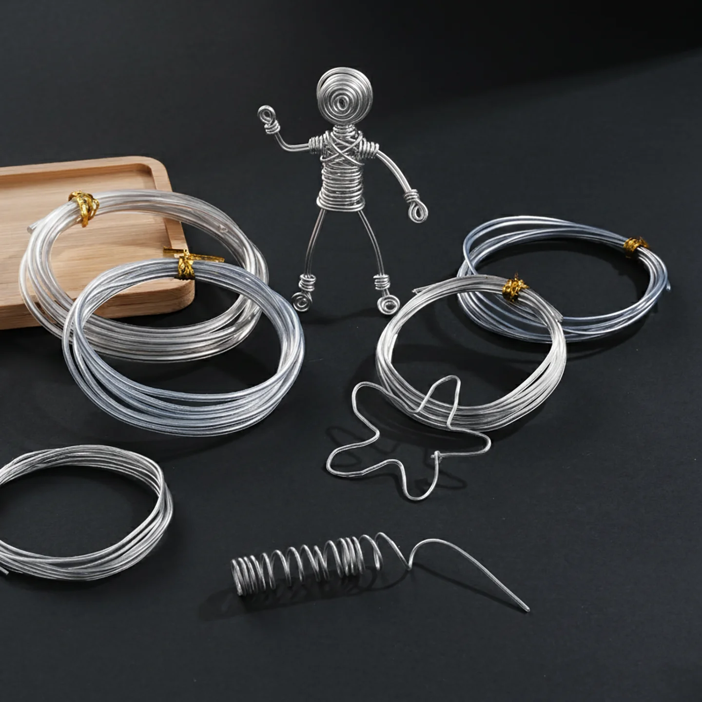 3/5/10 meters 1/1.5/2 mm silver bendable aluminum craft wire for DIY doll skeletons and craft making