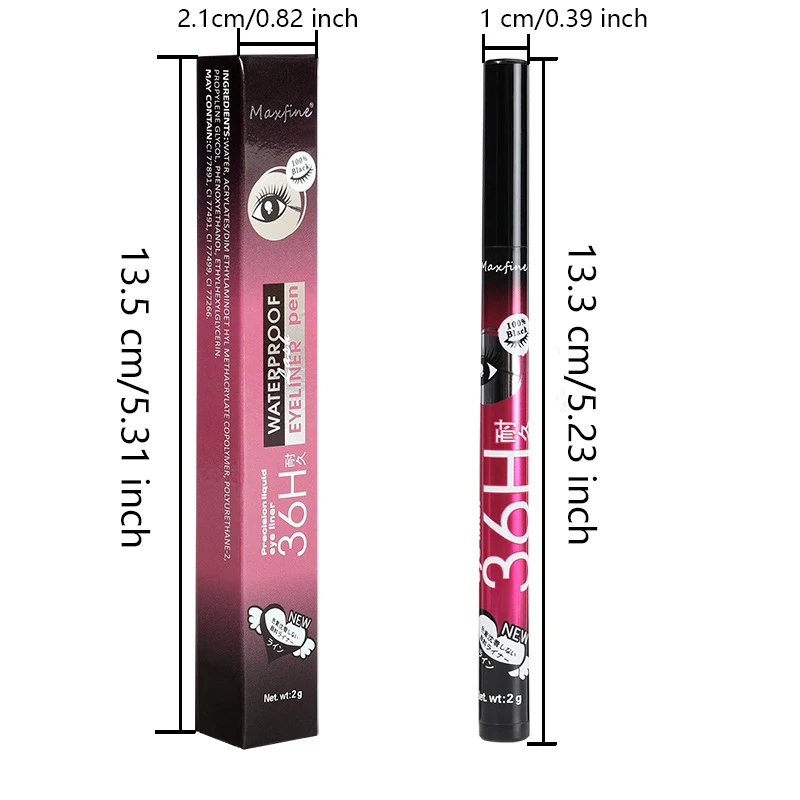 Long Lasting Quick Drying Waterproof Easy To Color Non Smudging Smooth Liquid Eyeliner