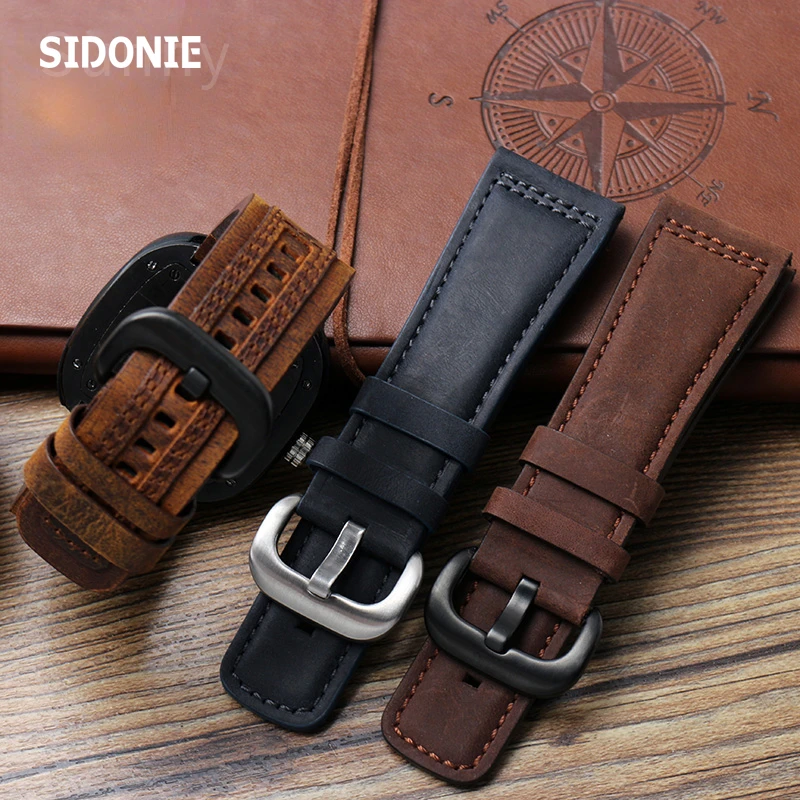Genuine Leather Watch Band for Sevenfriday Men\'s Watch Strap P1 P2 S2 M2 Q2 03 01 02 Brown Cowhide Accessories 28mm Watchband