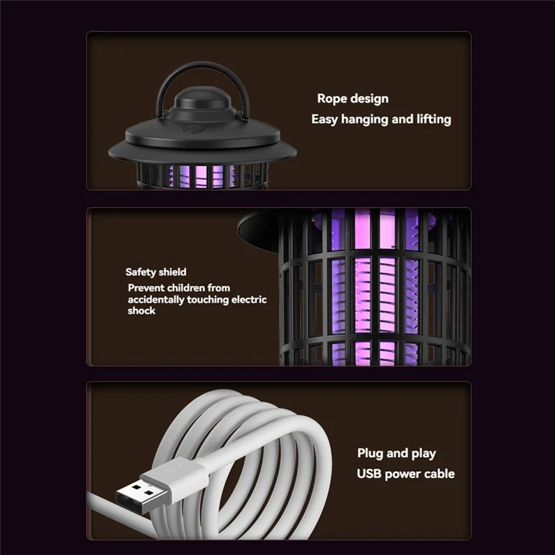 B98A-Electric mosquito armadilha ao ar livre portátil lâmpada de controle de mosquito carregamento usb repelente de mosquito para uso interno e ao ar livre b