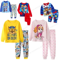 Paw Patrol Kids Long Sleep Pajama Set Cartoon Mashable Chase Rubble Sleepwear Boy Girl Clothes Christmas Gifts