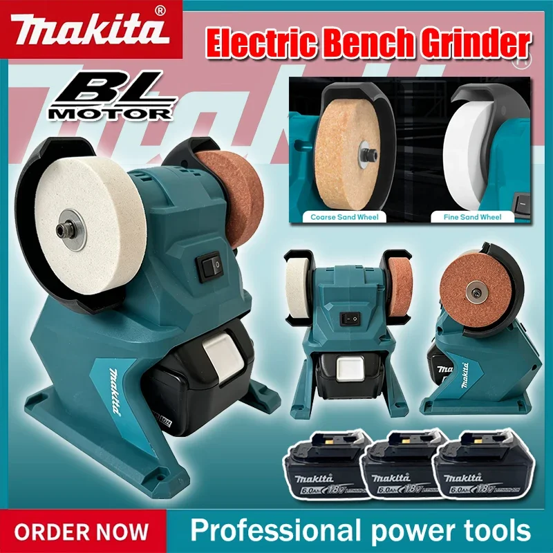 Makita 200W Cordless Electric Bench Grinder 5500RPM Double Grinder Polishing Grinding Stone Knife For Makita 18V Battery Pin