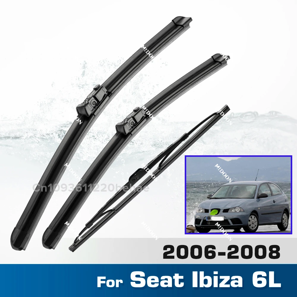 

Wiper LHD Front & Rear Wiper Blades Set For Seat Ibiza 6L 2006 - 2008 Windshield Windscreen Window Brushes 21"+19"+14"