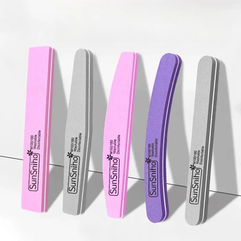 New 2/5/10PCS Professional Double Sided Nail Buffer Sanding Polishing Nail File Block Sponge Pedicure Manicure Kit