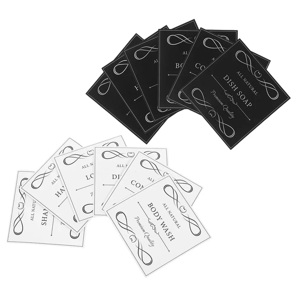 

12 Pcs Bathroom Bottle Labels Waterproof Adhesive Stickers Containers Lotion Tags Removable Storage Dispenser Labels Oil Bottles