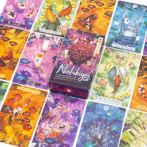 High Quality Nishikigoi Tarot Deck with 78Pcs Cards Divination Edition Deck Board Playing Games 10.3*6cm