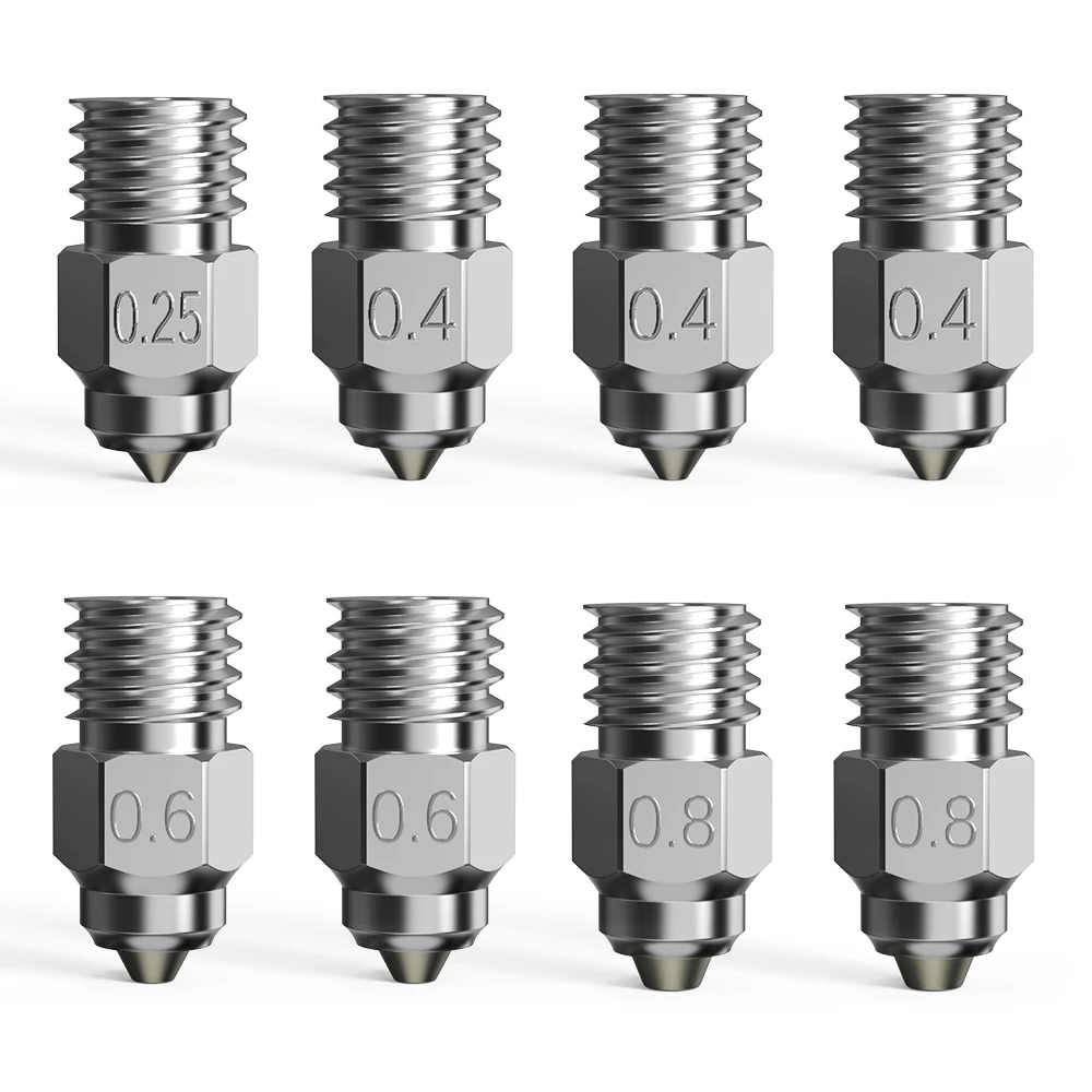 CREALITY 8pcs Bi-metallic High-end Nozzle Kit for CR-10 S5/CR-20 Pro/Ender-3 S1/Ender-3 V2 Neo/Ender-2 Pro 3D Printer parts