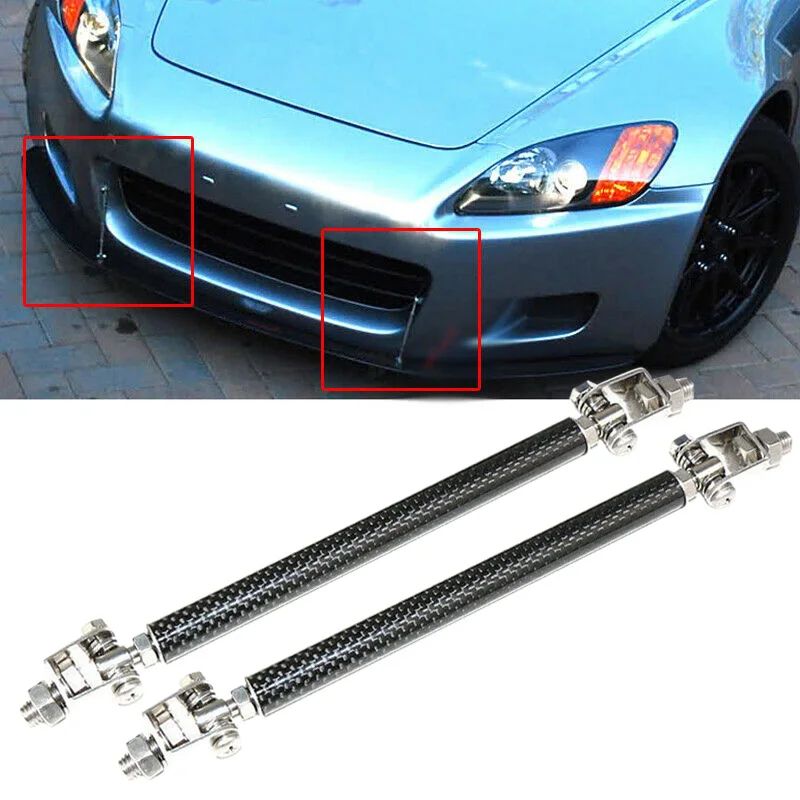 150mm 200mm JDM Racing Carbon Fiber Front Splitter Support Rods Adjustable Bumper Lip Splitter Diffuser Strut Rod Support Bars