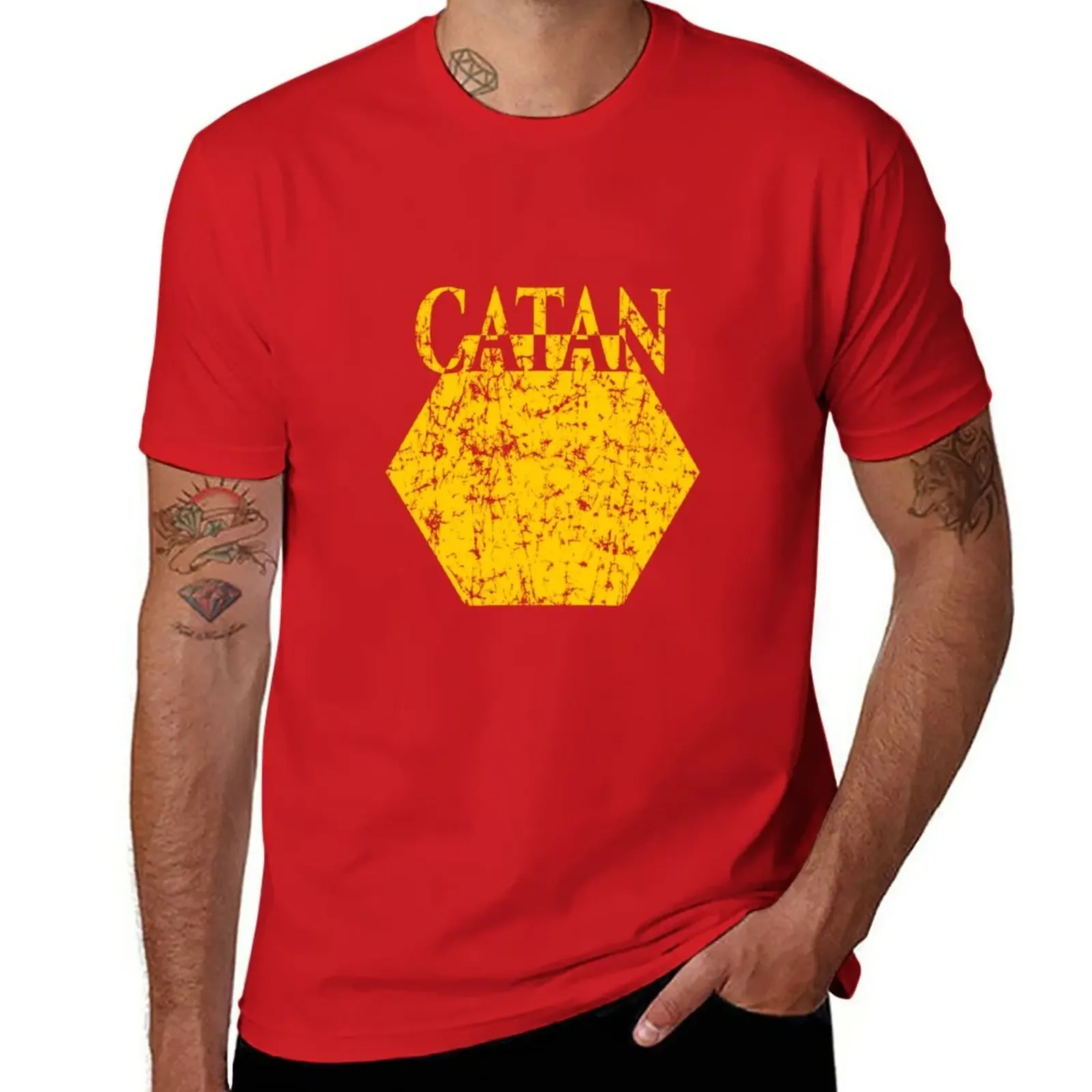 Catan Gold T-Shirt korean fashion hippie clothes black t-shirts for men