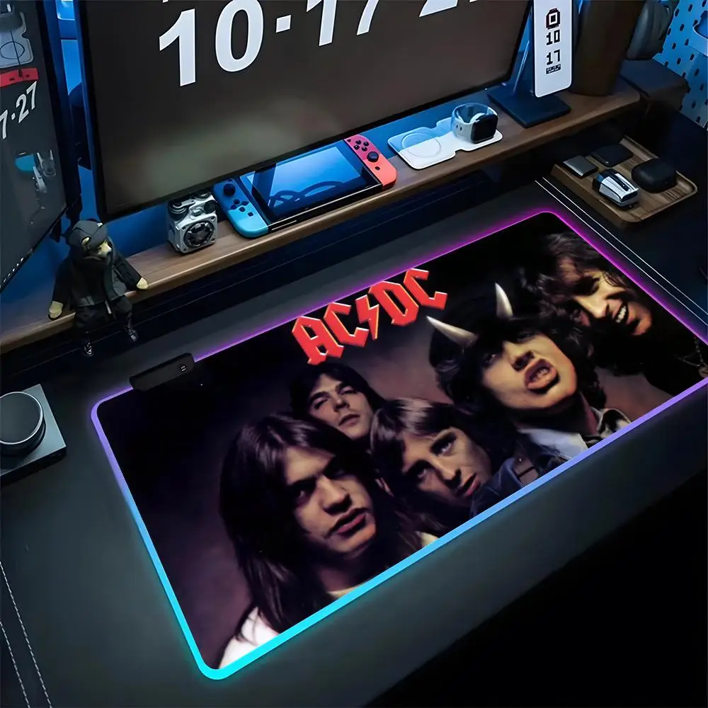 

Коврик для мыши Rock Band A-ACDC Gaming Trend Rgb Коврик для мыши с подсветкой Клавиатура Gamer Girl Xxl Коврик для ноутбука Настольные коврики Настольная панель