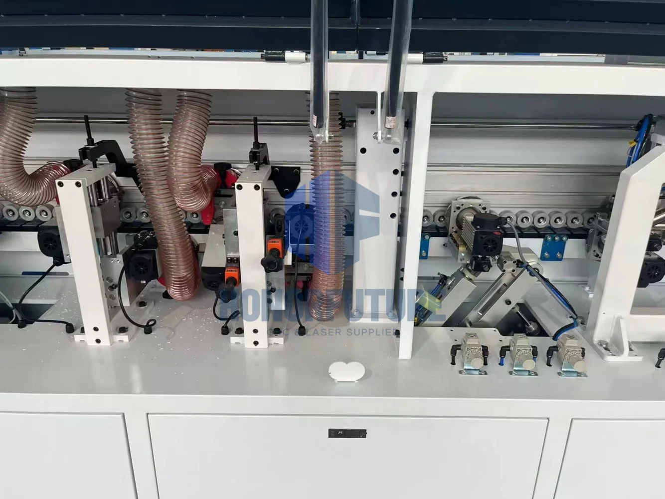 Full Automatic Woodworking Wood Furniture PVC Veneer Corner Rounding Trimming Edge Bander Banding Machine