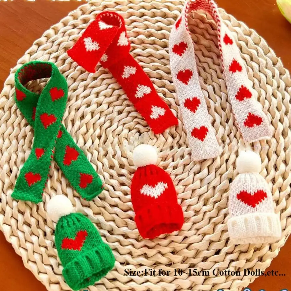 ผ้าพันคอแฟชั่นคริสต์มาสหลากสี ทำมือ ลายหมีน้อย ผ้าพันคอ DIY สำหรับตกแต่งเสื้อผ้า ขนาดเล็ก สำหรับตุ๊กตาผ้าฝ้ายขนาด 10~15 ซม.