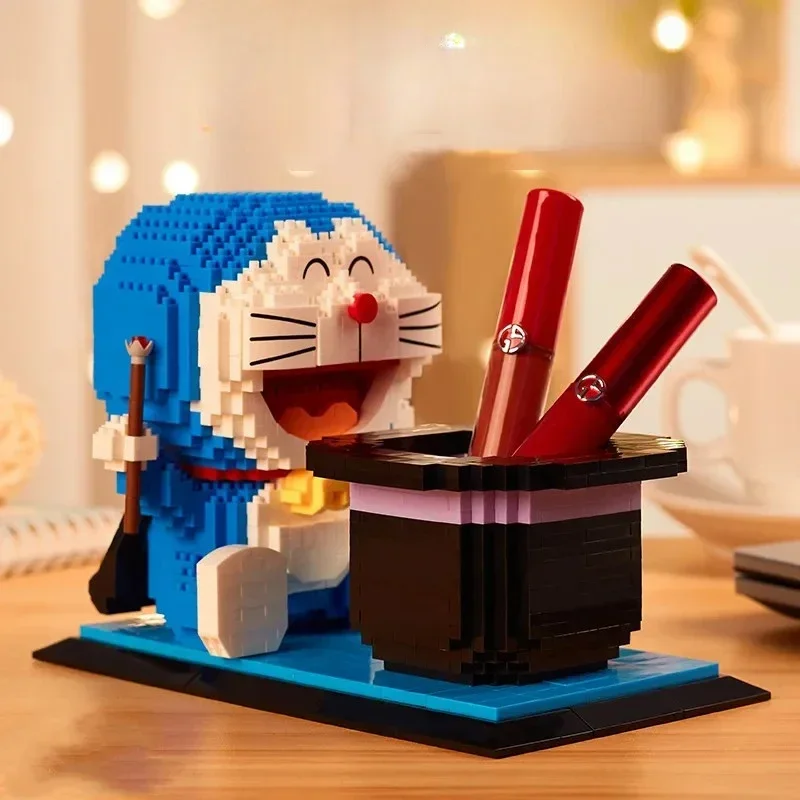 Balody caneta recipiente micro blocos de construção losto garfield montado modelo doraemon mini tijolo figura brinquedo para o presente do miúdo