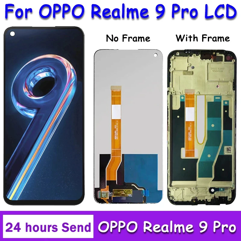 Écran tactile LCD pour Oppo Realme 9 Pro 9Pro, cadre d\'affichage, Hébergements eur de panneau, 6.6 pouces, RMX3471, RMX3472