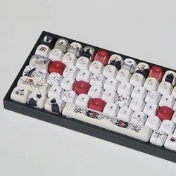 Vampire Hunter Theme Keycap Cherry/QX3 Profile Heat Sublimation PBT KeyCap Rose Raven Black Cat Horror Element Halloween Keycaps