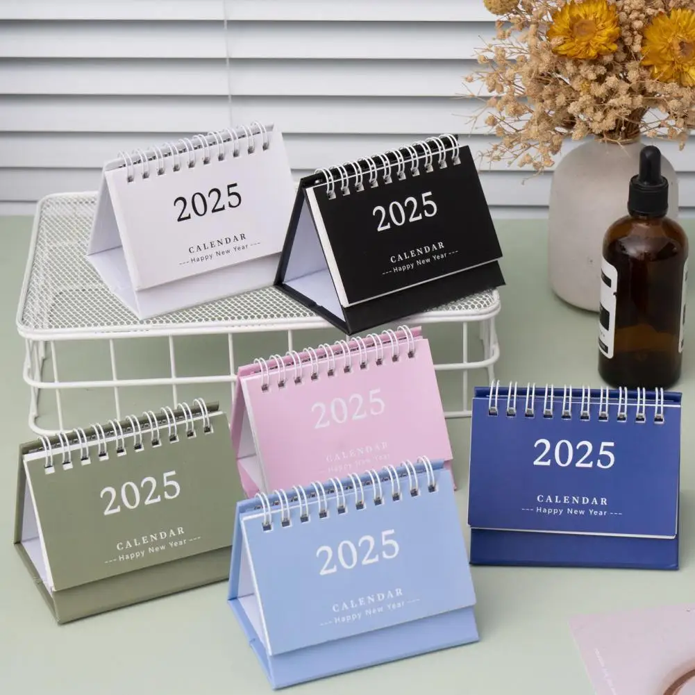 2025 Desk Calendar Flip-top Coil Calendar Schedule Planner to Do List Notepad Time Management Home Office School Supplies