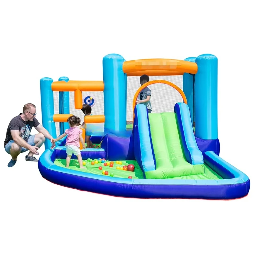 

Commercial Pvc Outdoor Adult Giant Inflatable Water Slide With Detachable Swimming Pool and Blower for Backyard Kids Party