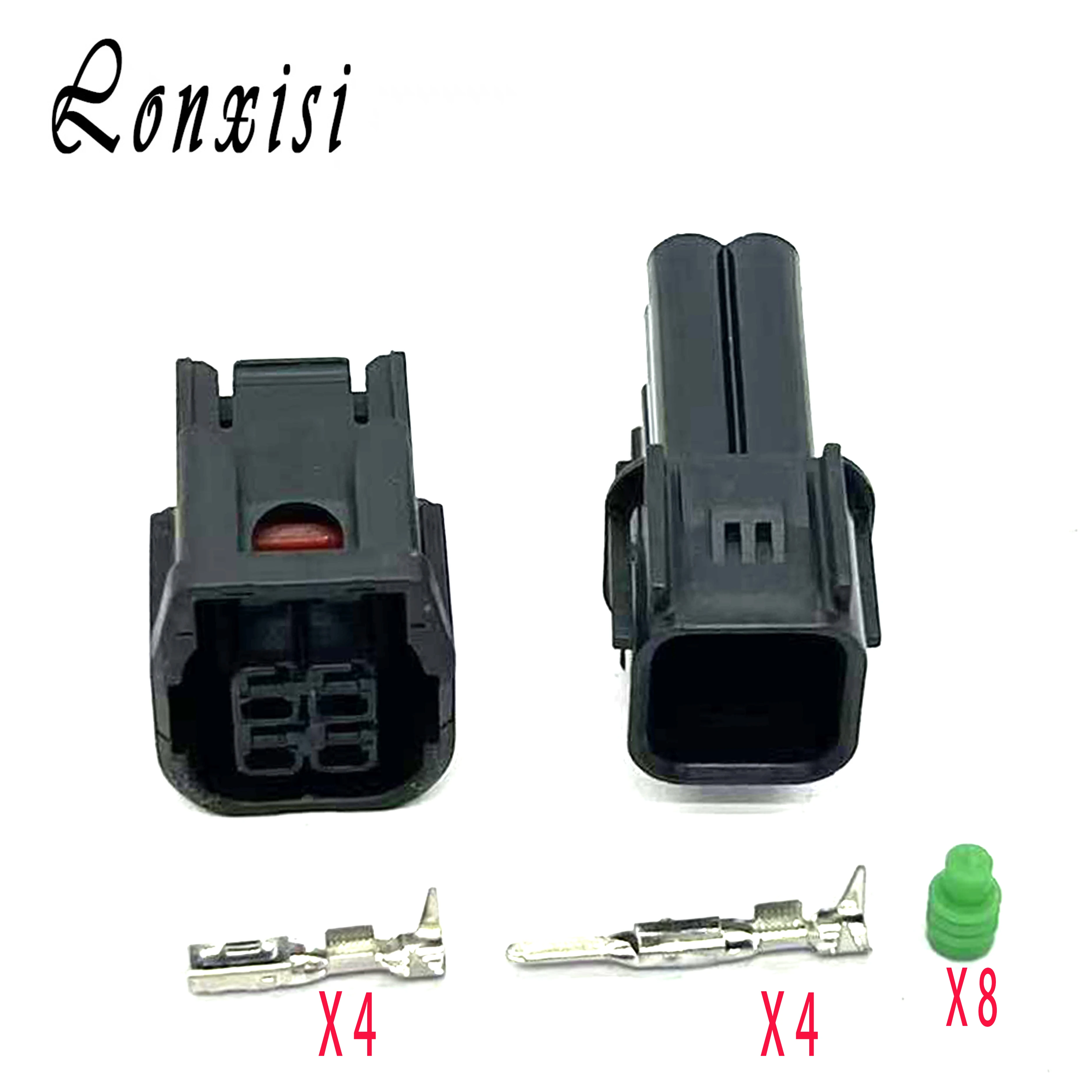 

1/5/10/20 Sets 4 Pi Waterproof Auto Connector Male Or Female LED Fog Light Wire Harness Plug 6189-7409 6181-6783 For Honda Nx500