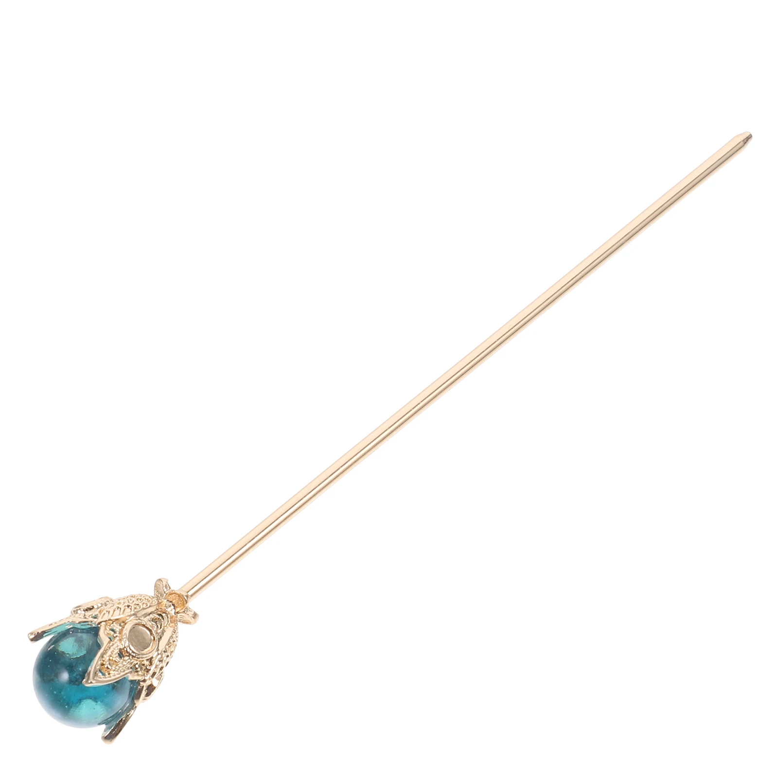 

Vintage Stick Chinese Ancient Style Decorative Hairpin For Women Blue Hair Bun Holder Elegant Accessories Cosplay Bridal Party