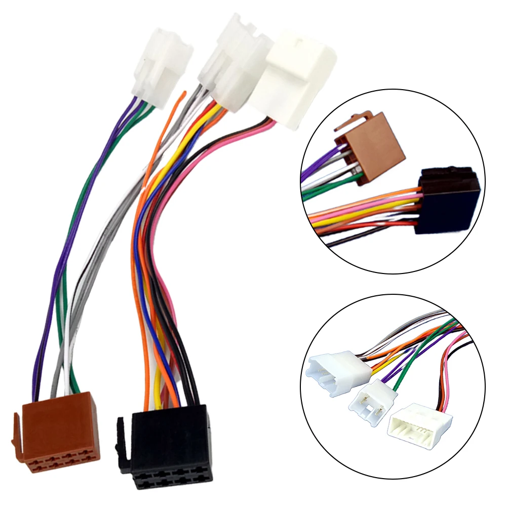 16Pin Car Radio Adapter Wire Harness For ISO Adapter Compatible With Steering Wheel Control Cable Cable Car Accessories ﻿