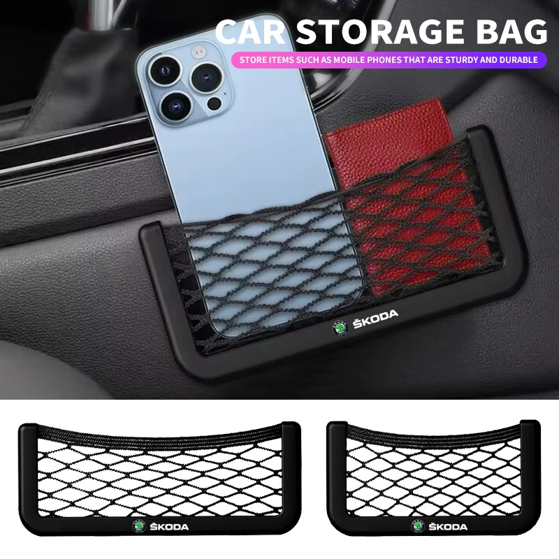 Car Interior Mesh Storage Bag Seat Backrest For Skoda OCTAVIA MK2 MK1 2 3 A5 A7 RS FABIA KAMIQ KAROQ KODIAQ RAPID SCALA SUPERB