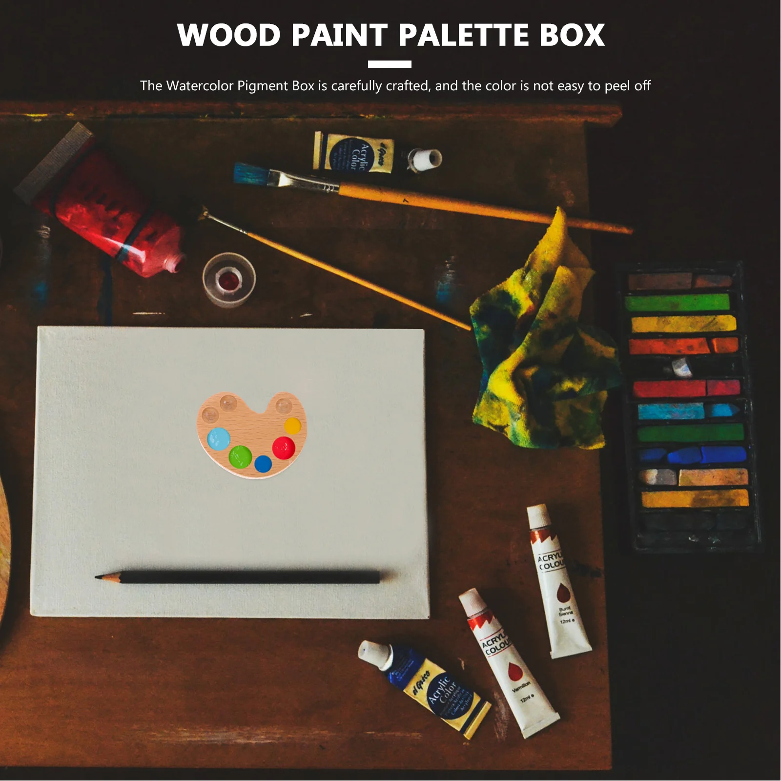 لوحات ألوان مائية خشبية حقيبة تخزين الصباغ غطاء مادة متين عالي الجودة يحافظ على دهانات زوايا مستديرة رطبة عملية
