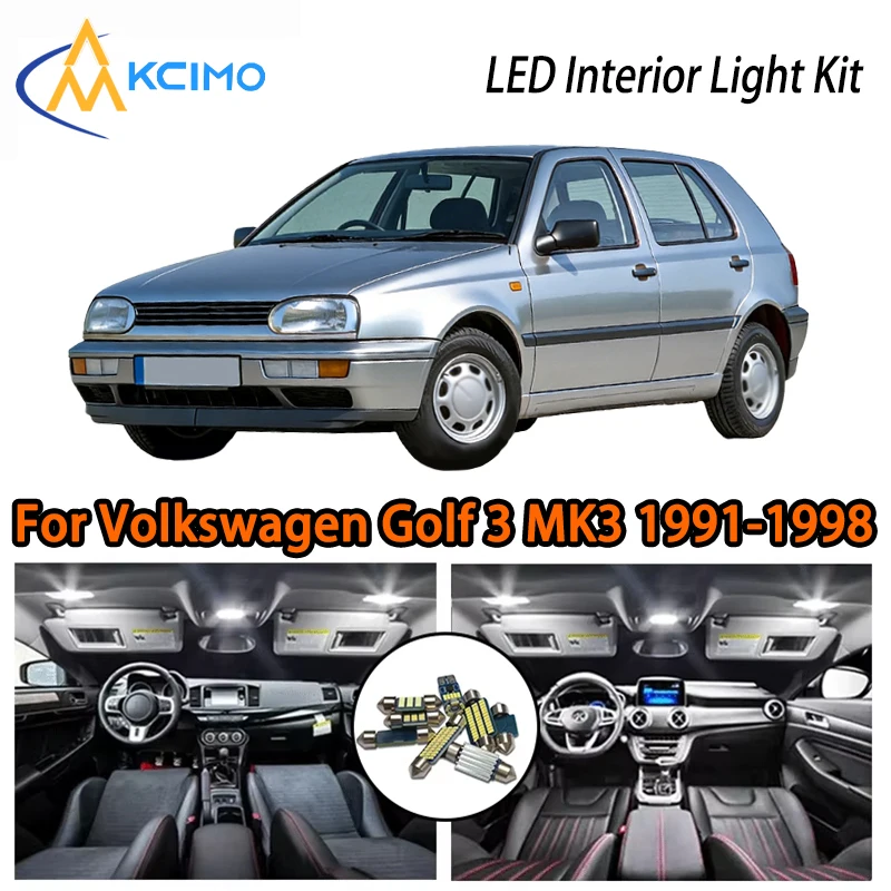 

Convenient LED Interior Lights For Volkswagen Golf 3 MK3 MKIII III 1991-1998, Two Colors Choice Super Bright Easy Install