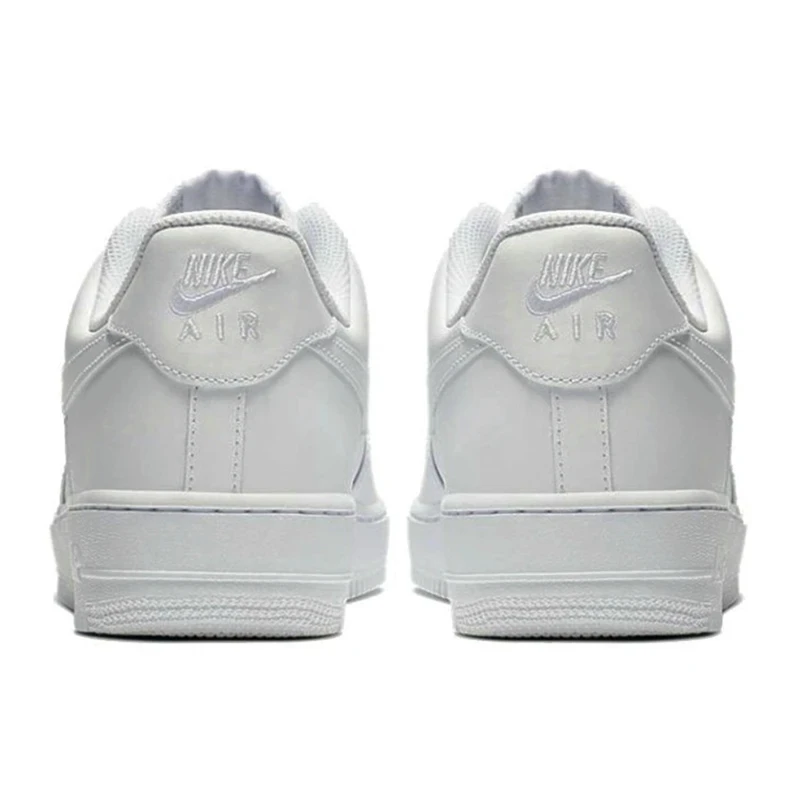 Nike Air Force 1 07รองเท้าสเก็ตบอร์ดสำหรับผู้ชายผู้หญิง, รองเท้าผ้าใบสำหรับวิ่ง Af1หนังแท้สีดำสีขาวไม่ลื่นสวมใส่สบาย