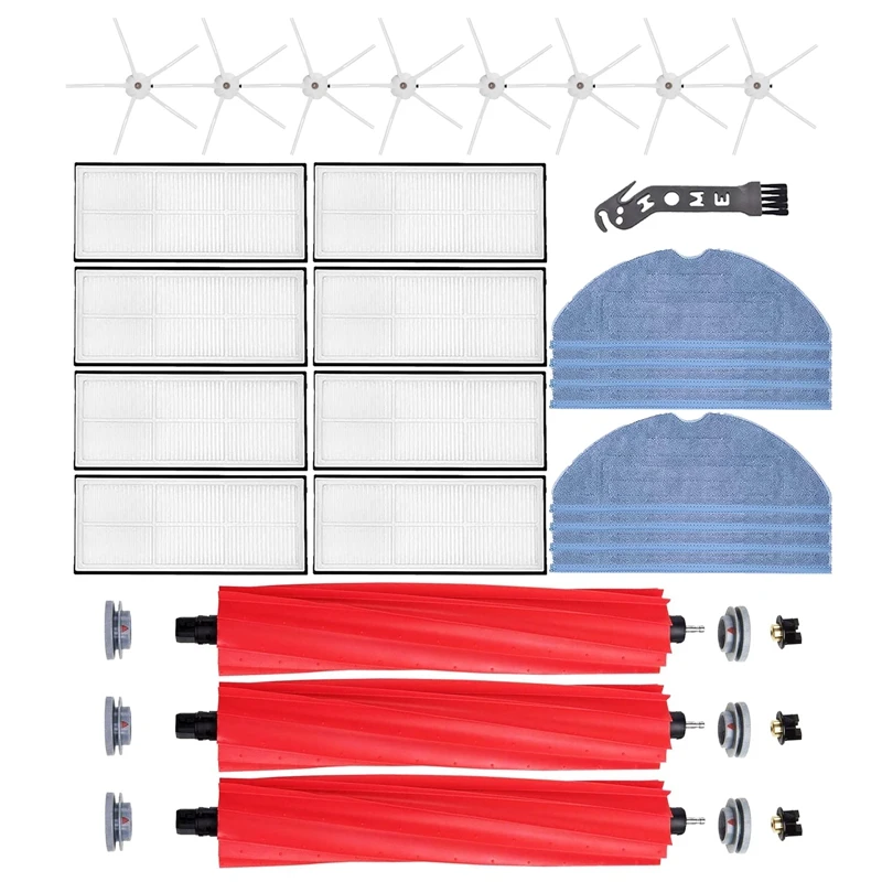 แปรงปัดด้านข้างหลักทำจากผ้ากรอง HEPA สำหรับหุ่นยนต์ดูดฝุ่น T7S T7S S7 Xiaomi Roborock