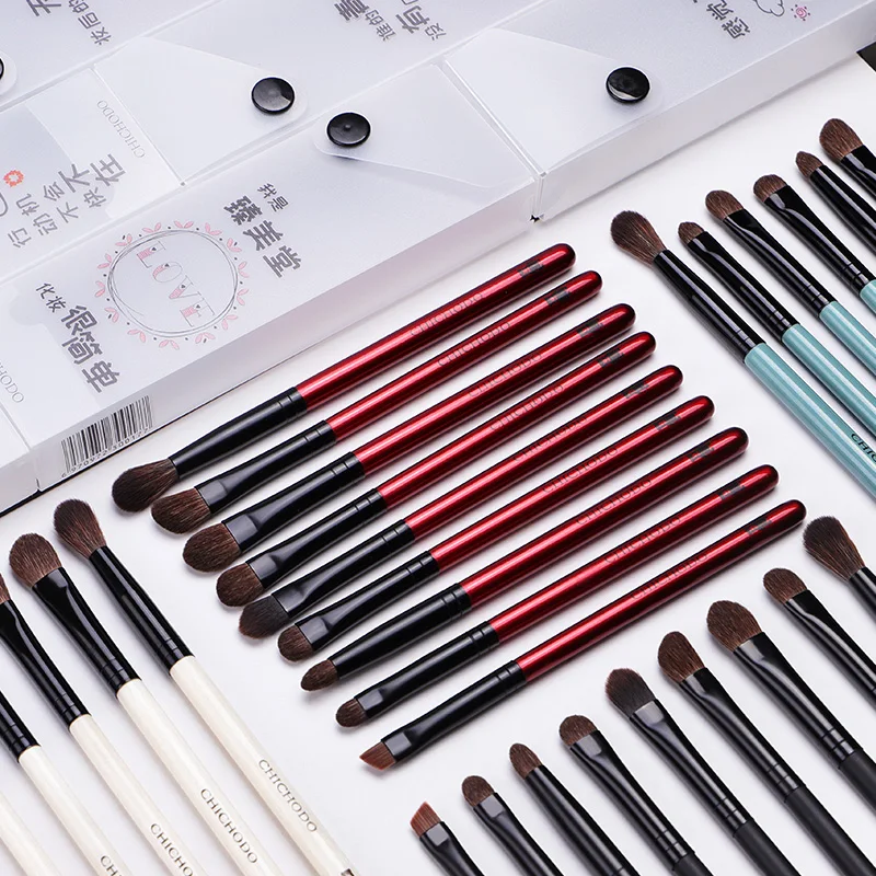 9pcs professional Natural hair makeup brushes set-Eye Shadow&Eye brow&Nasal Shadow&Blending&Concealer&eyeliner