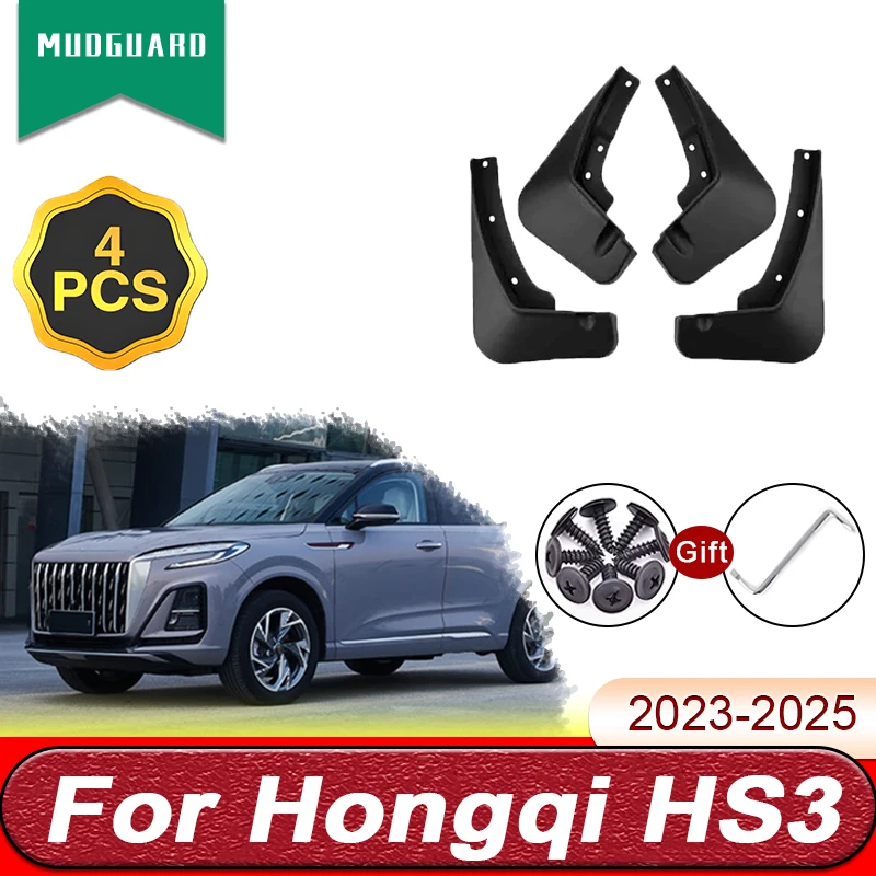 

for Hongqi HS3 Car Accessories 2023 2024 2025 4 PCS Mud Flaps Auto Mudflaps Splash Guards Front Rear Fender Mudguards Car Parts