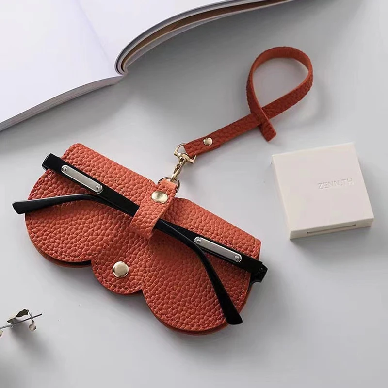 Pu Sunglasses Bag, Portable Glasses Case, Sunglasses Protective Cover, Cute Glasses Clip, Women'S Minimalist Glasses Bag