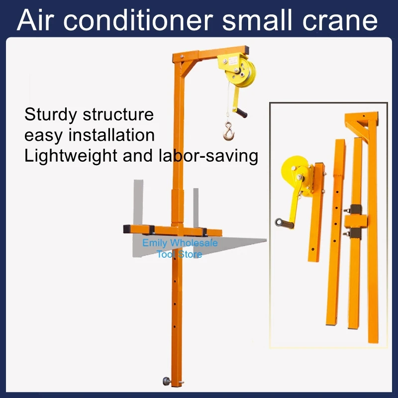 Imagem -02 - Guindaste Pequeno Manivelado à Mão Suporte de Elevação Máquina Externa do Condicionador de ar Reparo do Guindaste Máquina de Elevação Portátil