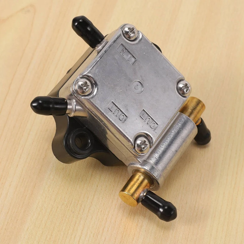 2 PCS Boat Engine Fuel Pump Assy 6AH-24410-00 Silver & Black Metal For Yamaha Outboard 4-Stroke 15HP 20HP Outboard Motor image 4
