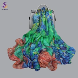 BYSIFA| Pink 100% Natural Silk Scarf Bufanda Women Elegant Chinese Style Peony Design Summer Long Scarves Beach Shawl Accessory