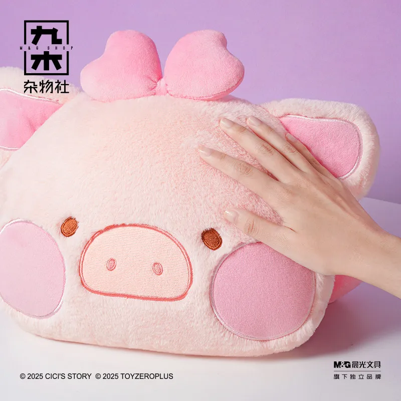 Original 2 In 1 Lulu The Piggy Pillow Soft Air Conditioner Blanket Bow Cushion For Home Sofa Office Nap Birthday Gift