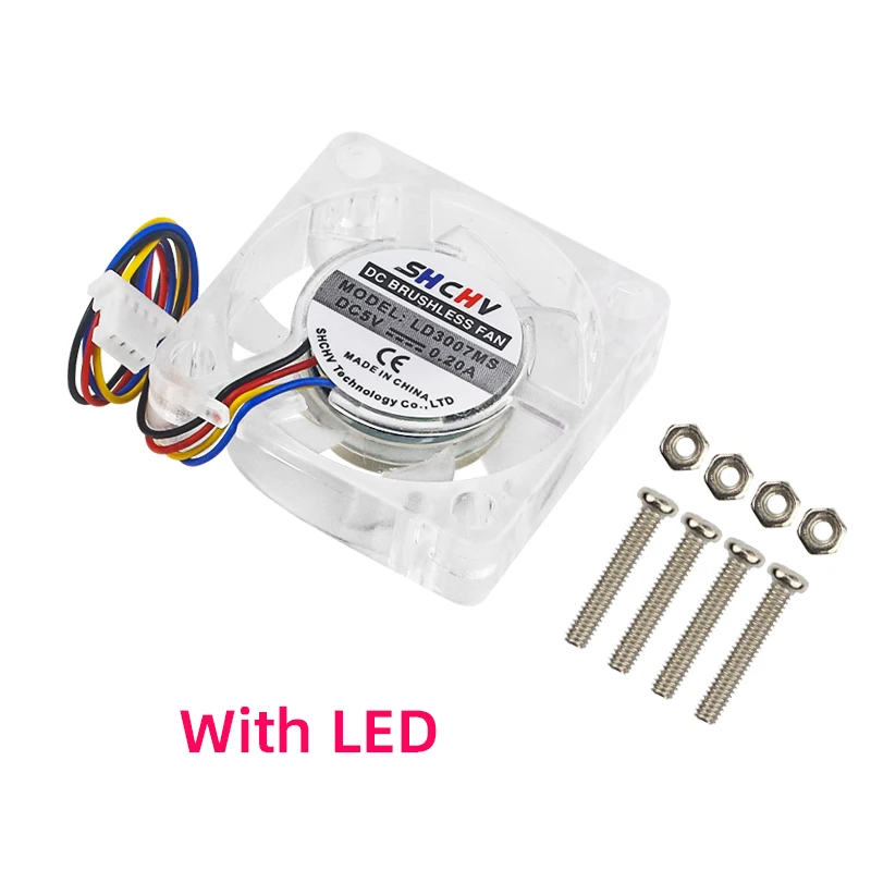 5V Cooling Fan JST Interface PWM Speed Adjustable CPU Cooling Radiator For RaspberryPi 5 4G 8G Optional LED