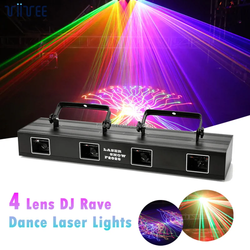 

TIITEE Professional Disco Lights Club Laser Party RGB Stepper Motor Laser Disco Lights 4 Eyes Laser Light