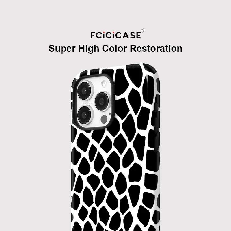 Fcicicase For iPhone 16 15 Pro Max Animlas Skin Pattern Phone Case Magnetic Cover for iPhone 11 12 13 14 Pro 15Plus Acrylic Capa