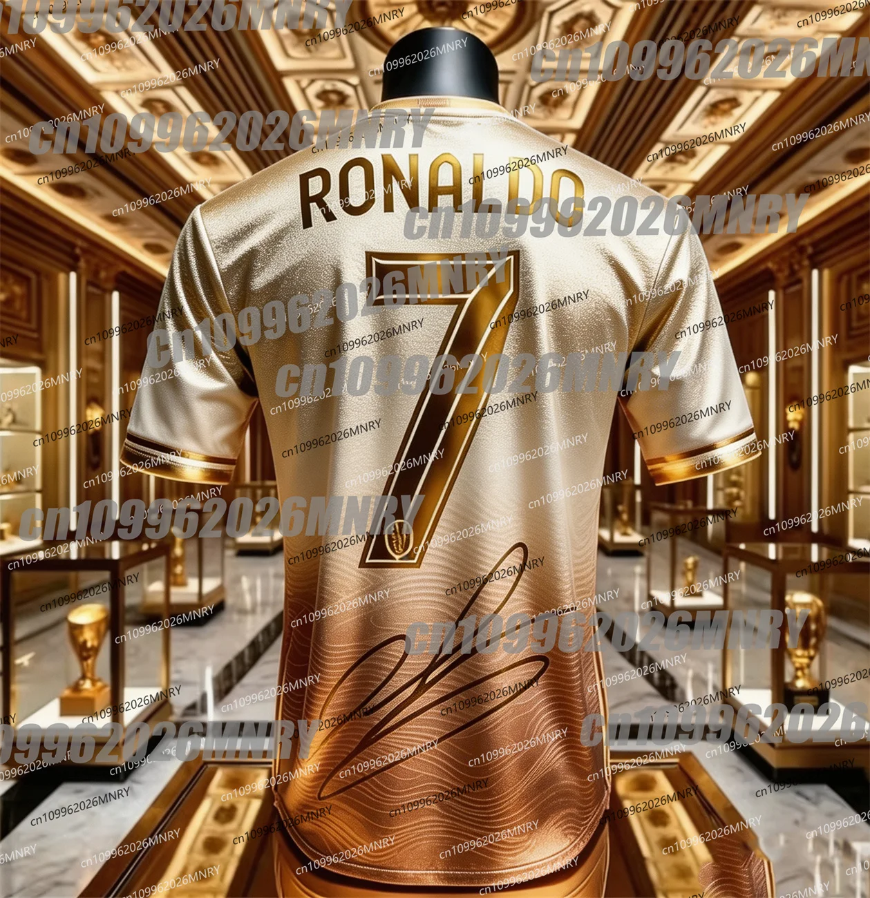 Summer Men Ronaldo 7 Casual Fan Short Sleeve Football Tshirt Jersey Kids Boys Clothes Adult Male Leisure And Sports T-Shirt