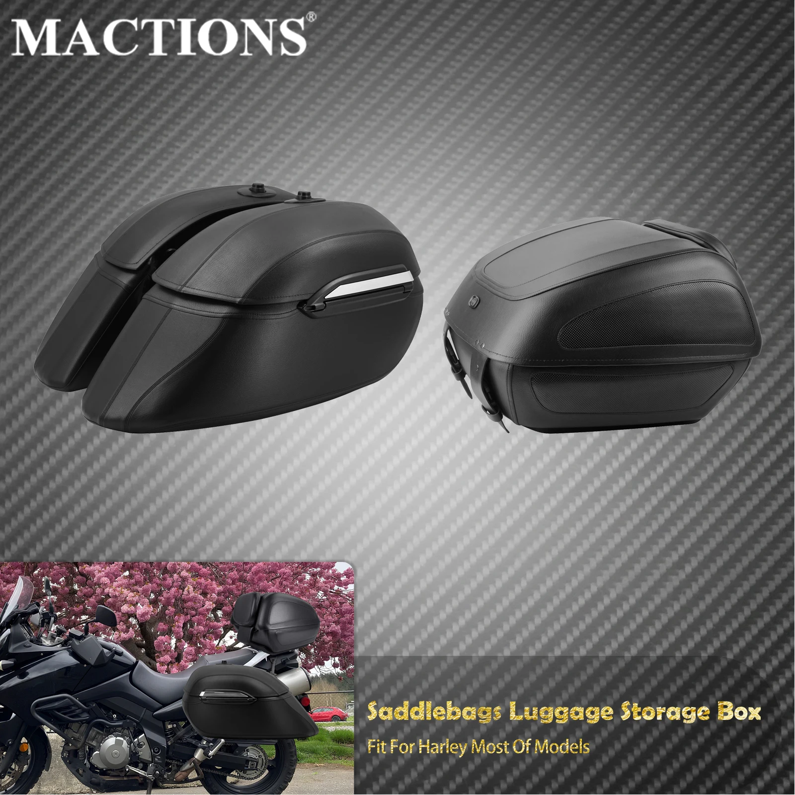 Motorcycle Trunk Luggage Saddlebags Hard Side Bags Storage Tool Box Tail Travel PU Case For Harley For BMW For Yamaha For Honda