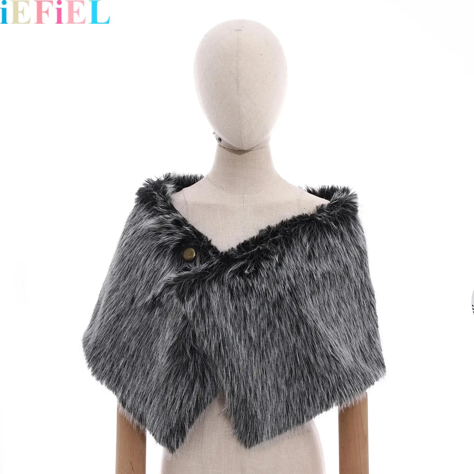 

Medieval Faux Fur Cape Cosplay Costume Cape Shawl for Halloween Masquerade Ball Cosplay Accessory