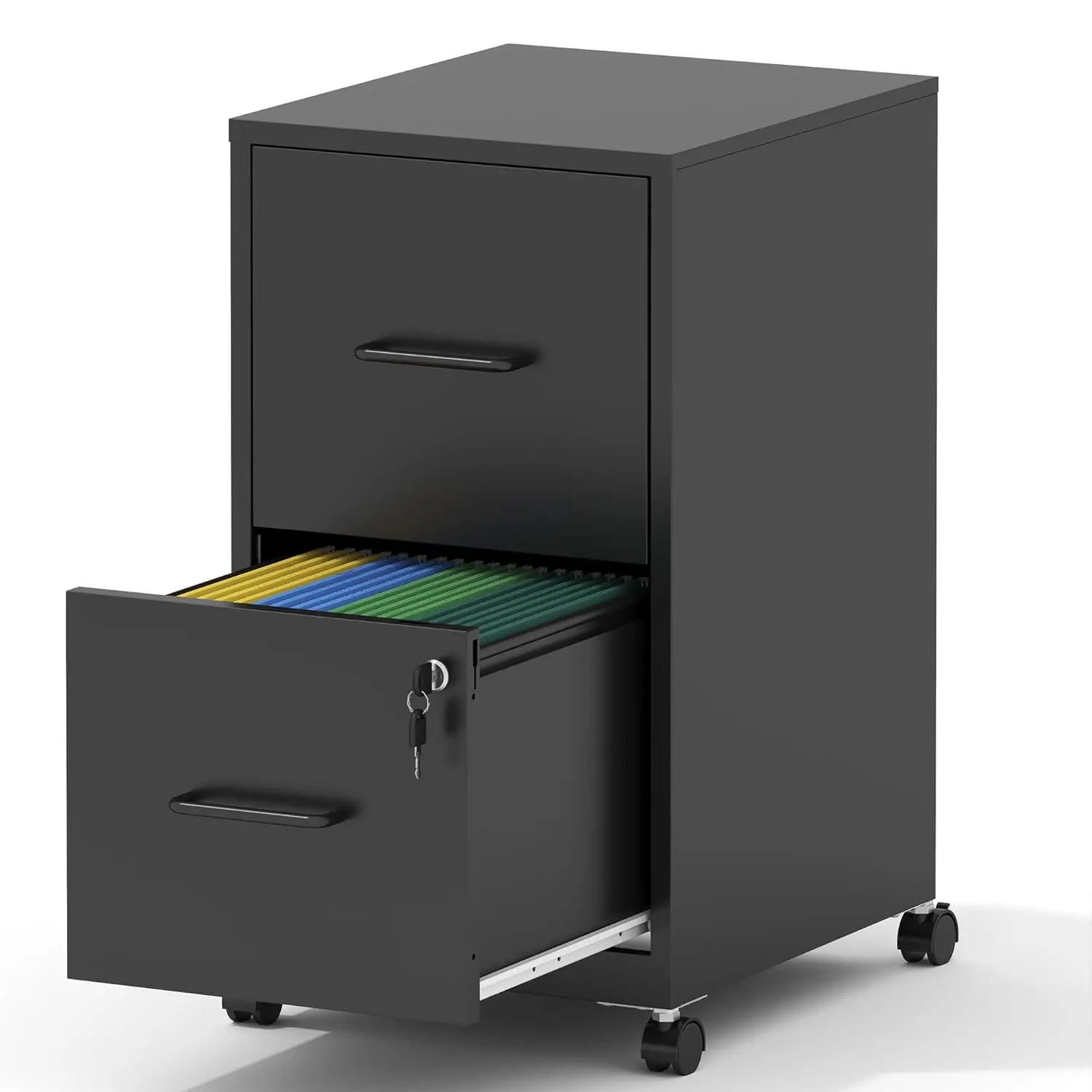 

2-Drawer Mobile File Cabinet With Lock & Wheels,Under Desk File Cabinets For Home Office,Steel Rolling Cabinet For, Customized