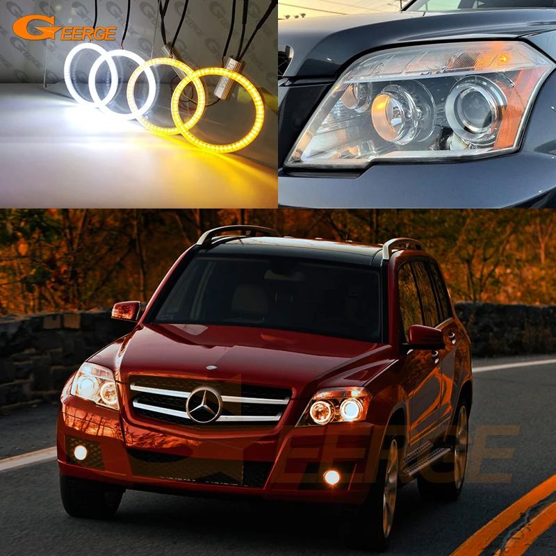 

For Mercedes Benz Glk X204 2008 2009 2010 2011 2012 Ultra Bright Day Light Turn Signal Smd Led Angel Eyes Kit Halo Rings