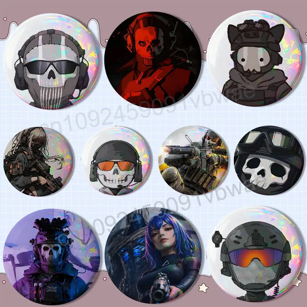 Art Modern Warfare game COD Badge on Backpack Clothes decoration Tinplate Round Brooch Funny Custom Gifts for Friend