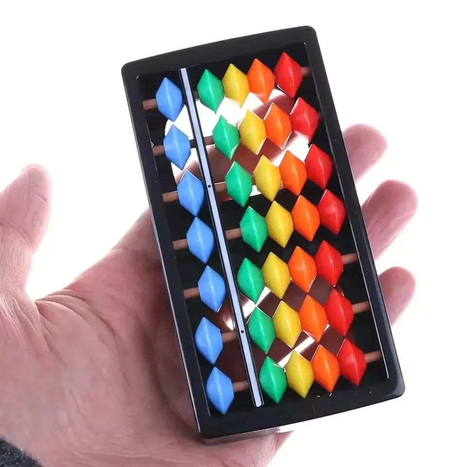 Colorful Beads 7 Pillars Soloban Bead Mental Arithmetic Montessori Mathematical Calculation Tools Puzzle Festival Gift