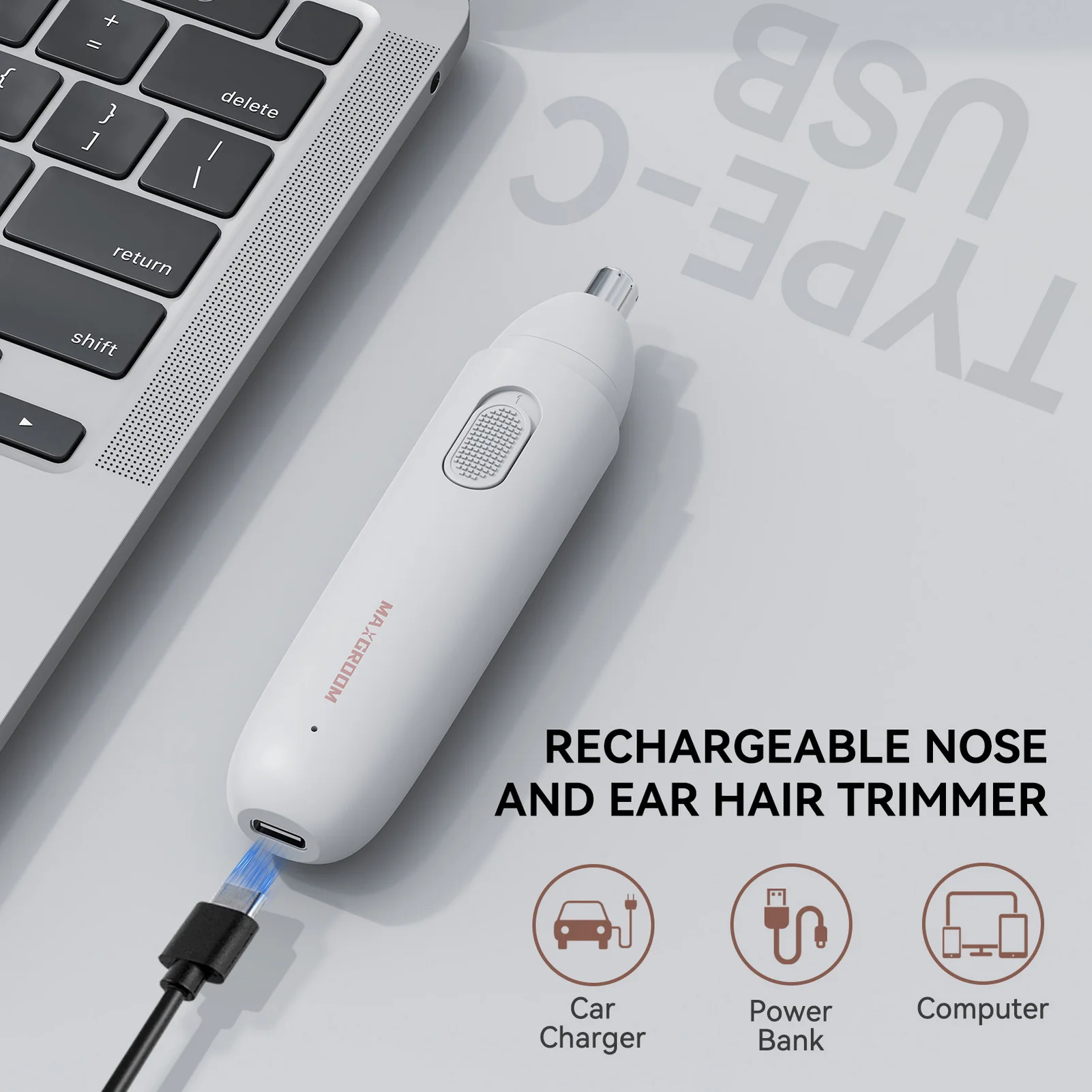 Nose Clippers Facial Hair Trimmer 360° Dual Blade Floating Blade Trimmer Gift for Boyfriend Father Birthday