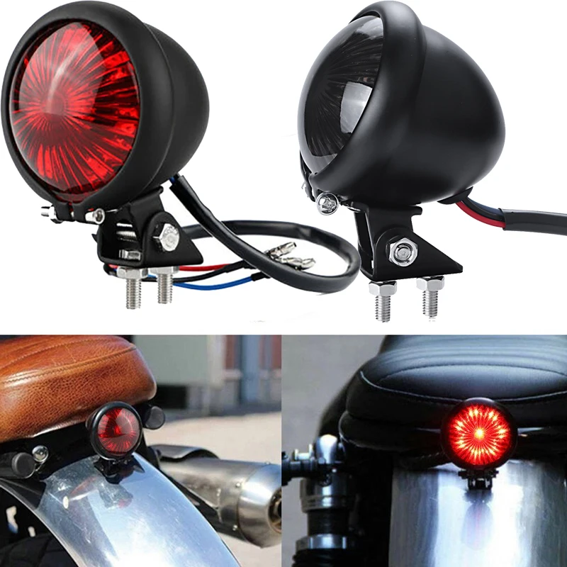 Luz LED trasera de freno para motocicleta, lámpara para correr para Cafe Racer Bobber Chopper, 1 ud.