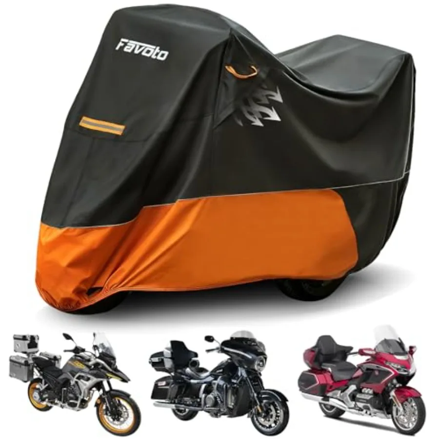 

Motorcycle Cover for Harley Davidson - Waterproof Outdoor Storage Heavy Duty Cover for Touring Models Road Glide Limited Ultra